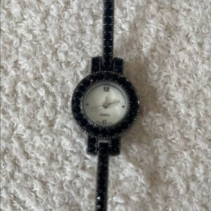 Elegant Black Crystal Women's Watch
